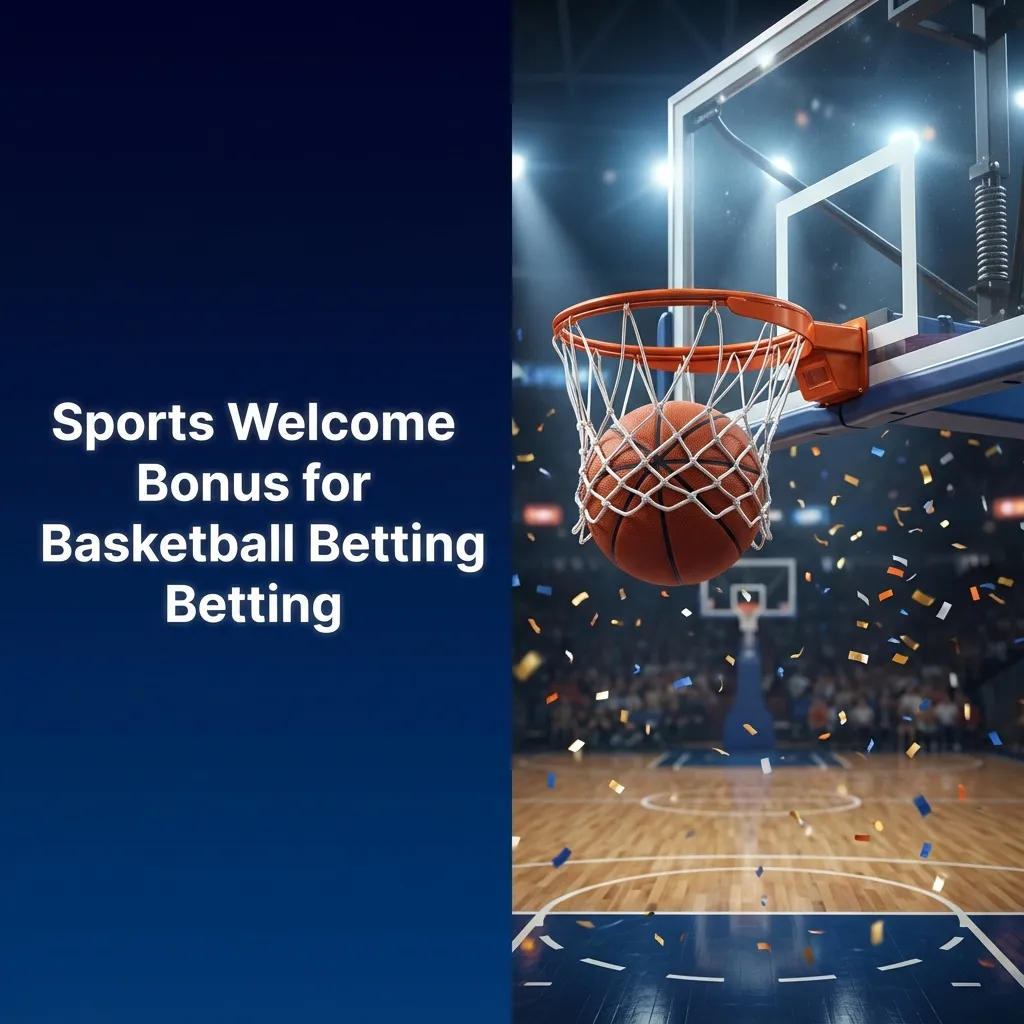 Sports welcome bonus banner with basketball, coins, and text about NBA and EuroLeague betting promotion terms.