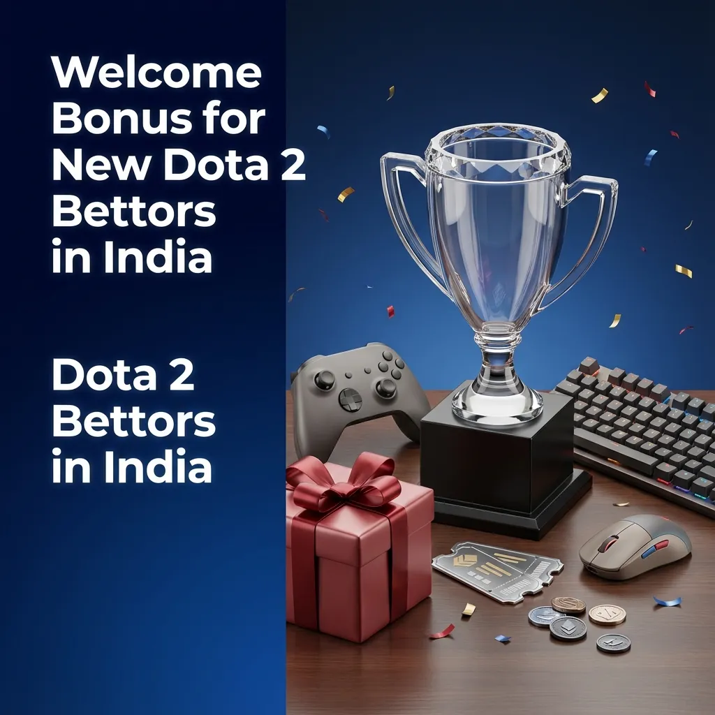 Banner showing “500% welcome bonus up to ₹75,000” for new Indian Dota 2 bettors on the 1win betting platform.