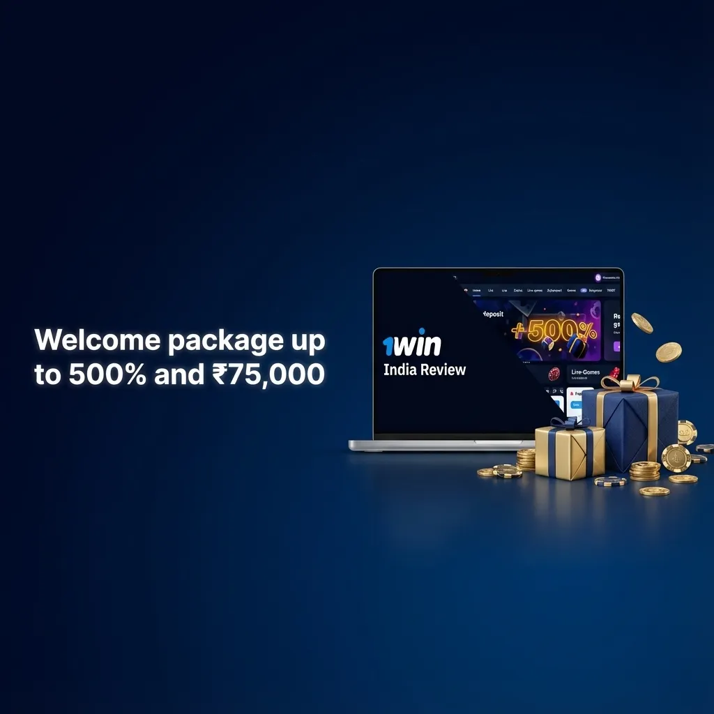 India casino welcome offer banner showing 500% bonus up to ₹75,000 on first four deposits with wagering terms