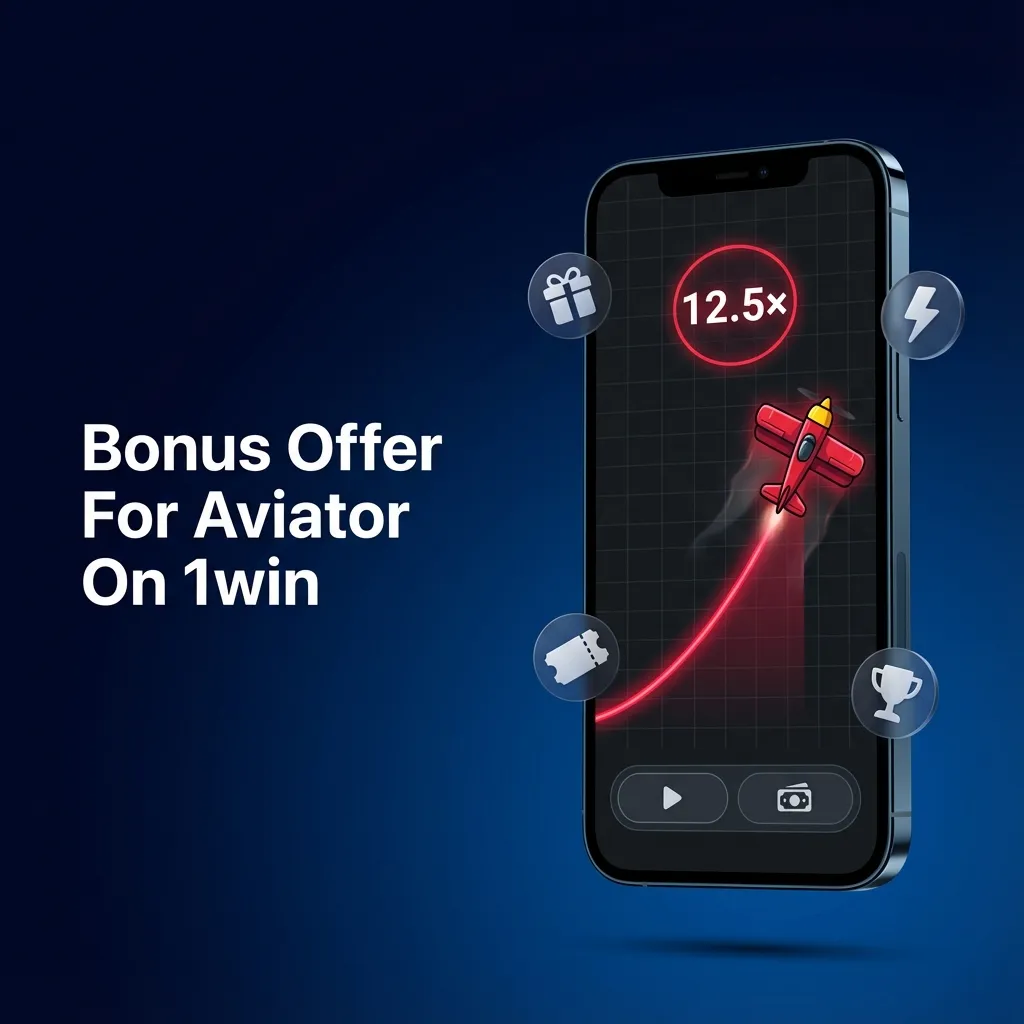 Graphic promoting 1win Aviator 500% welcome bonus up to ₹75,000 for new players after first deposits