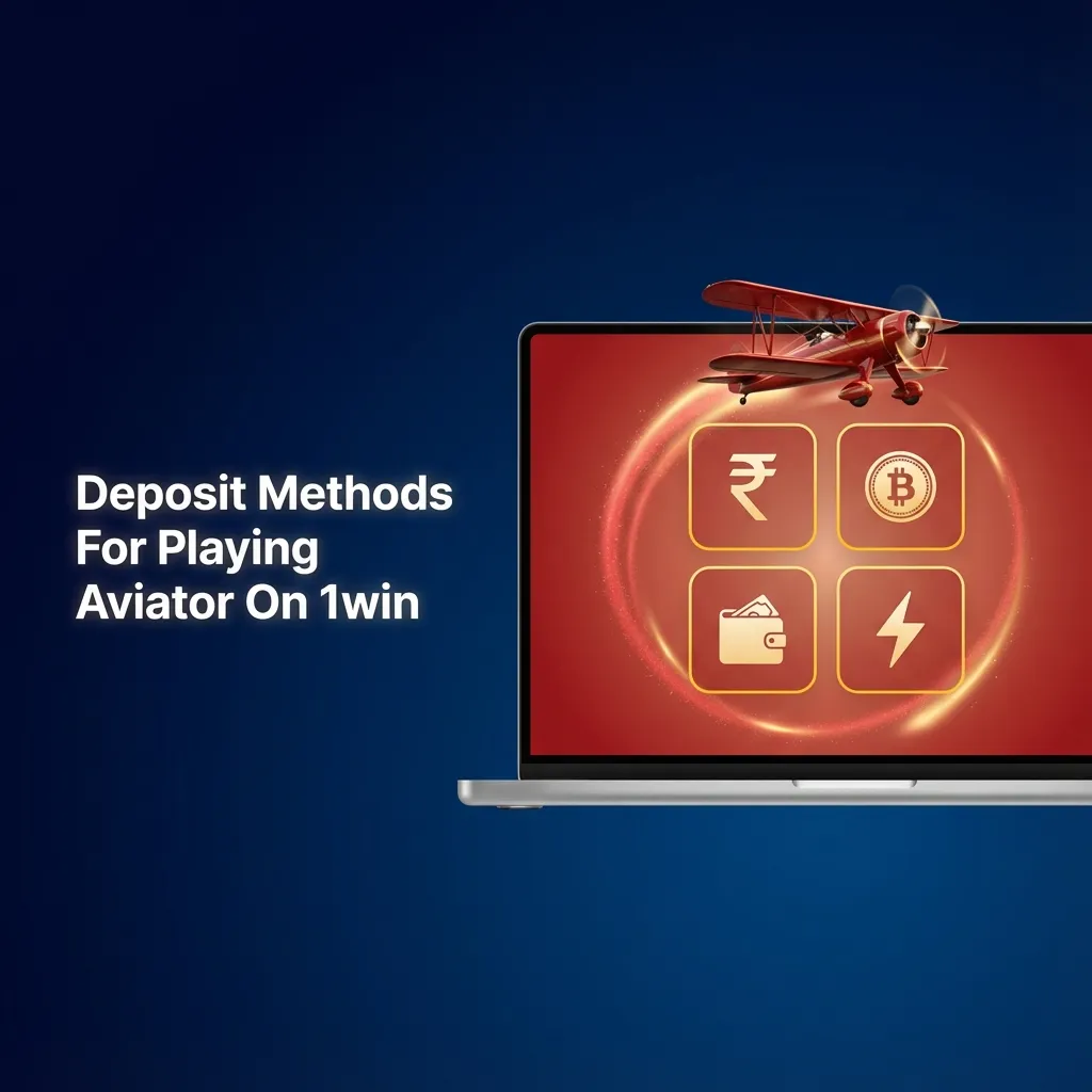 Illustration of Aviator on 1win showing Indian payment options: UPI, PayTM, PhonePe, GPay, cards, netbanking, and crypto