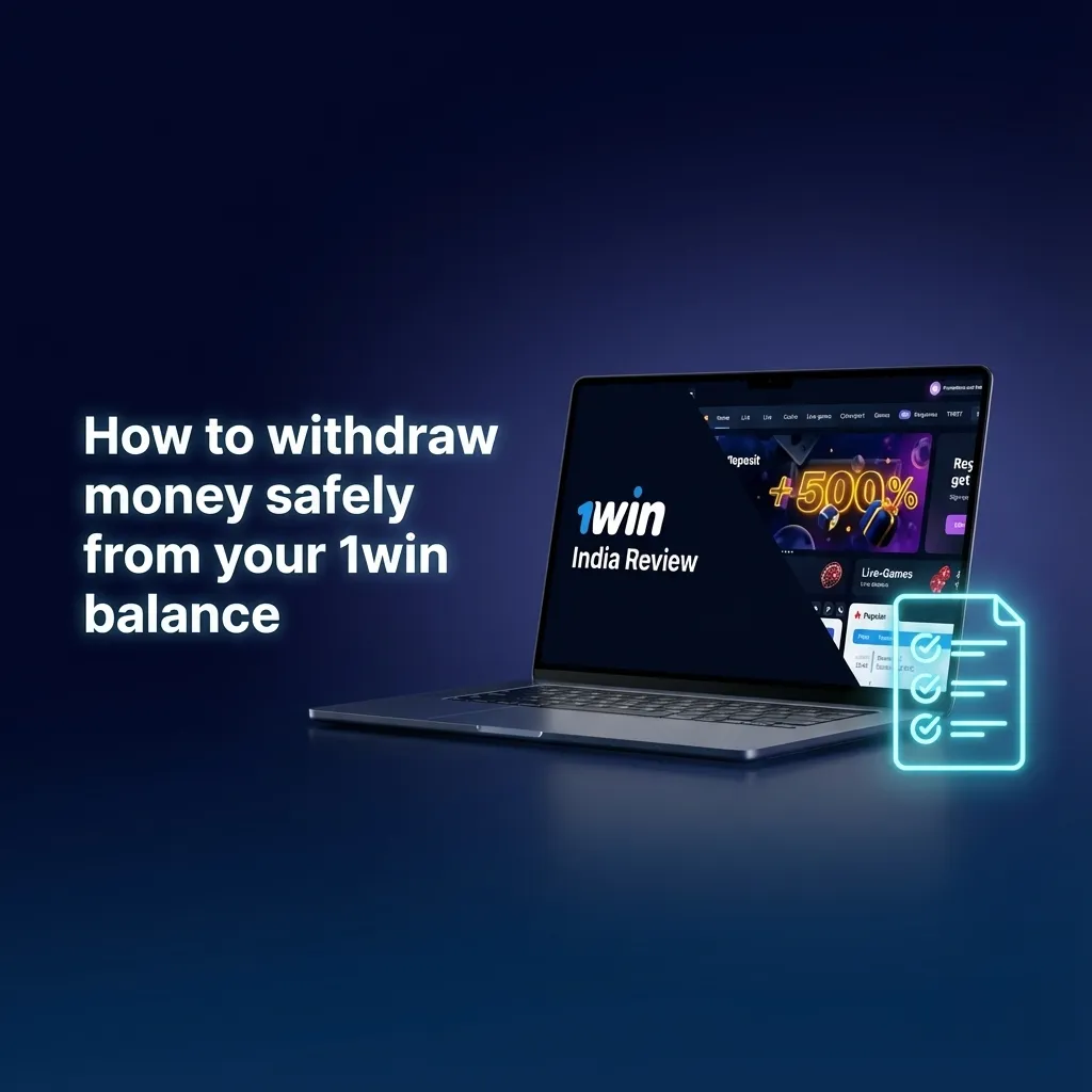 User on 1win website filling online withdrawal form on laptop, showing steps to safely transfer winnings to bank or wallet.