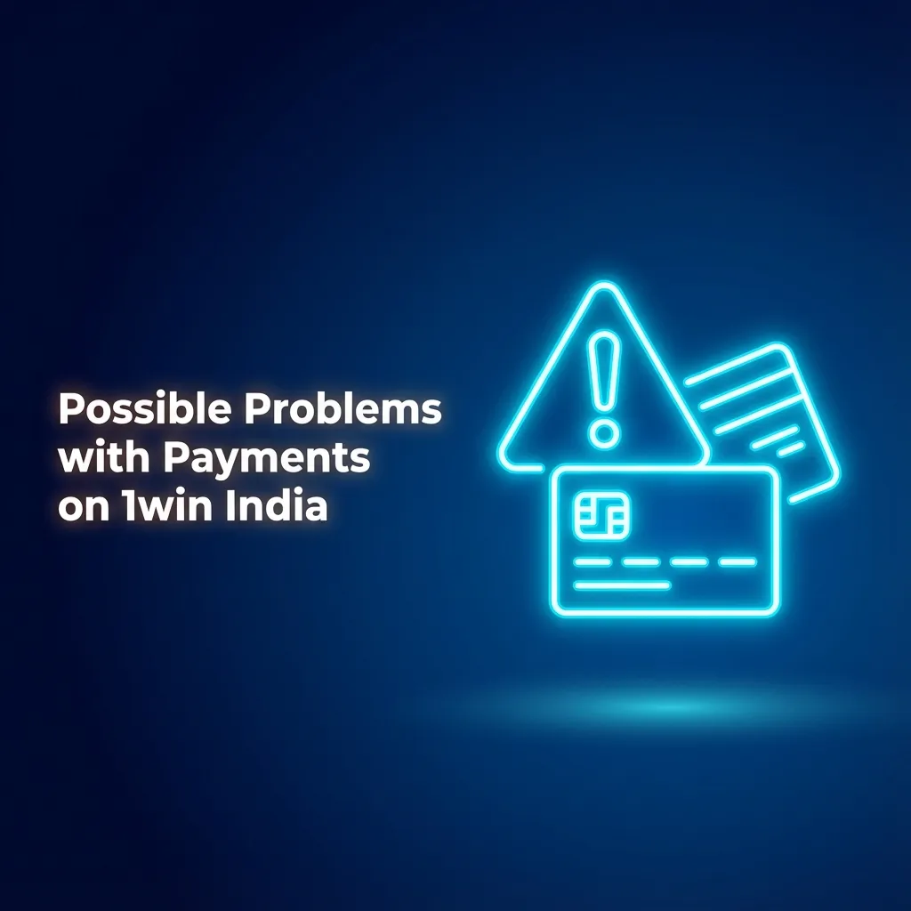 Infographic titled “Possible Problems with Payments on 1win India” listing common payment issues and brief solutions for each