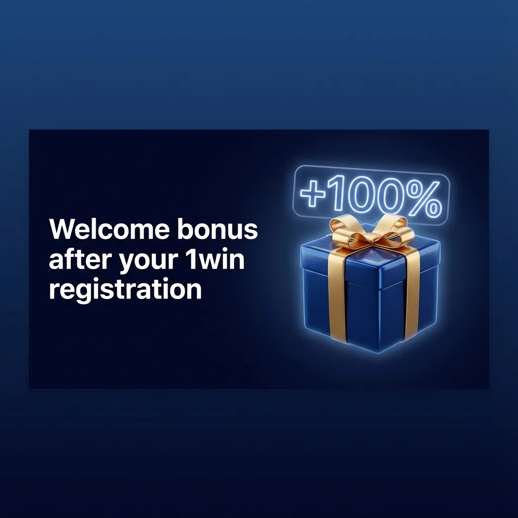 Colorful 1win promo banner showing “500% welcome bonus up to ₹75,000” for new Indian users after registration and first deposit