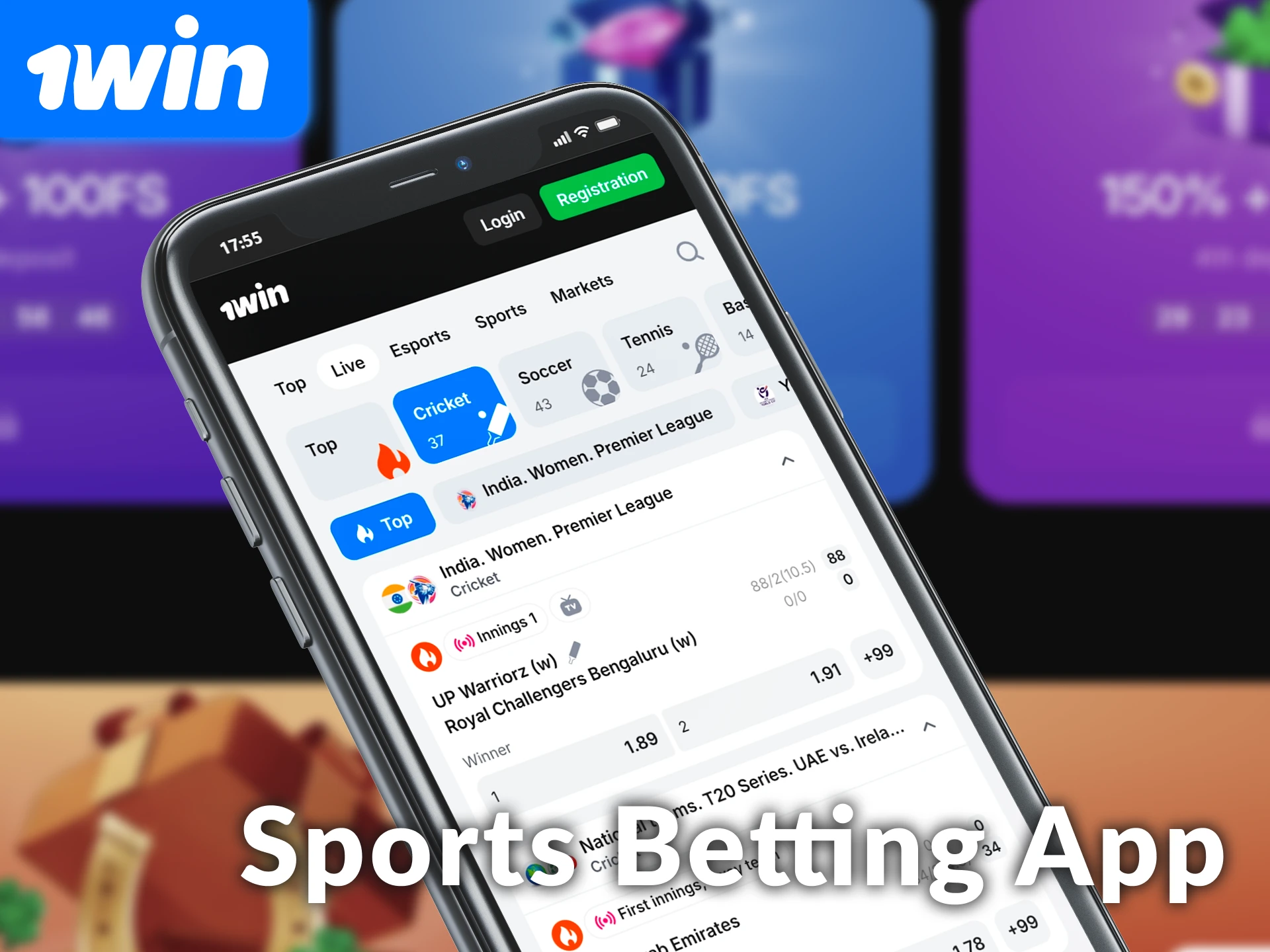 Explore a wide variety of Sports Covered in the 1win Betting App now.