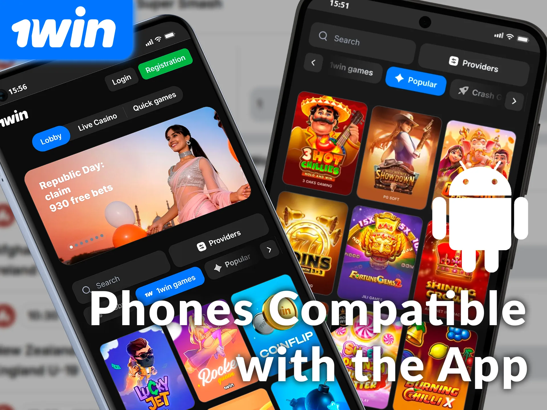 Check popular Android devices that are fully compatible with the 1win App.