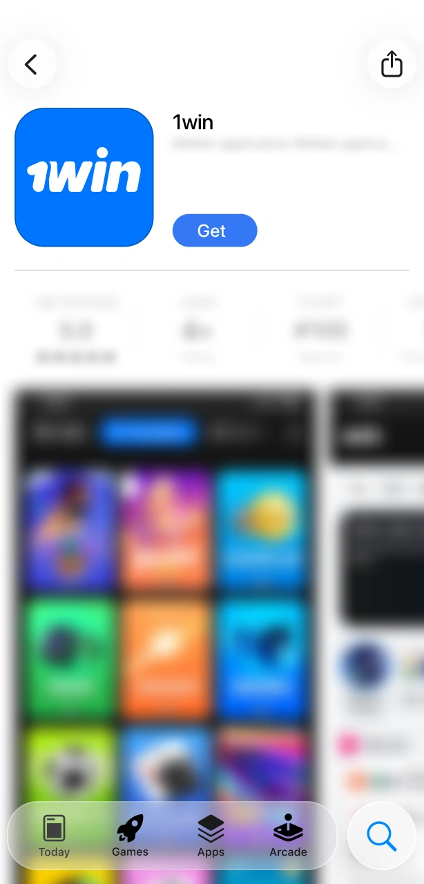 Agree to open the App Store and access the 1win iOS page.