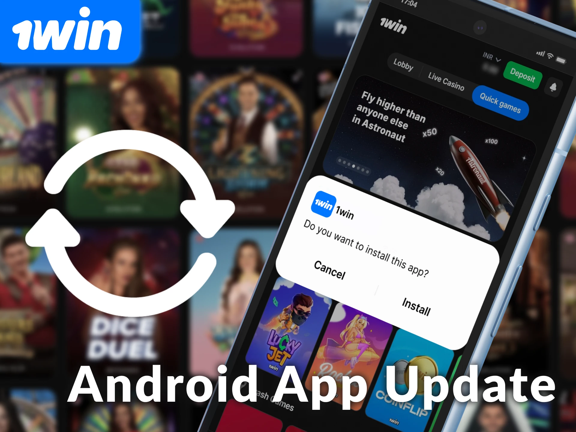 Follow these simple steps to Update the 1win App on your Android phone.