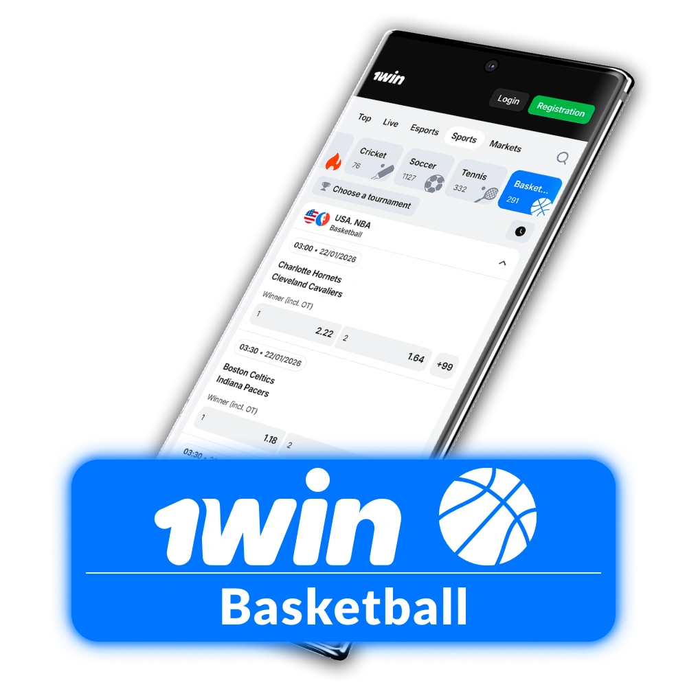 Predict Basketball game results and win money at 1win India.