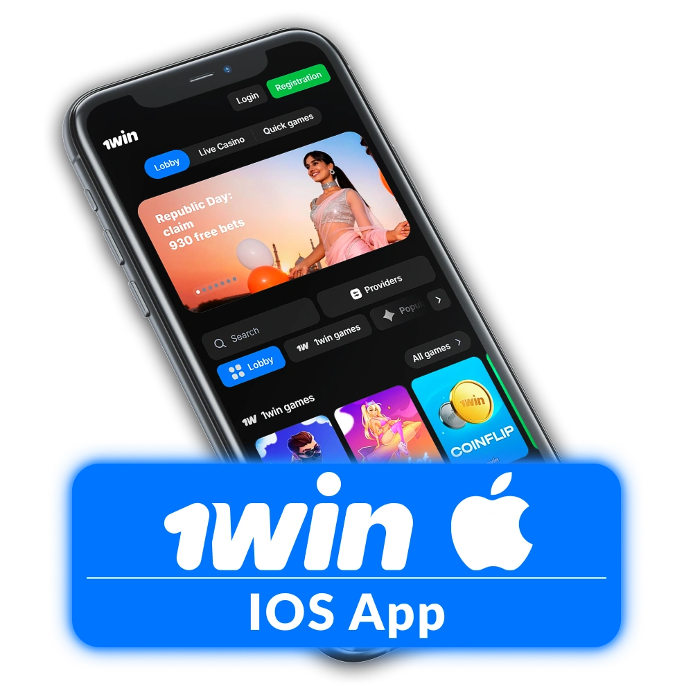 Install the 1win App on your IOS device and start playing.