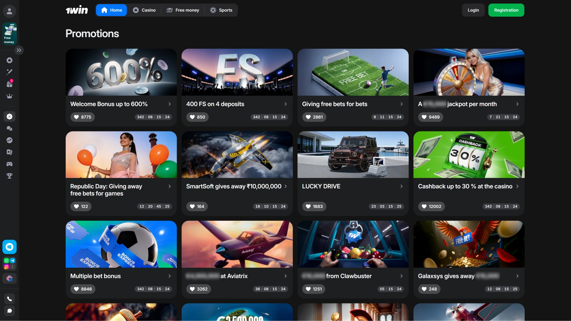 Check 1win Bonuses in the promotions tab to boost your balance.