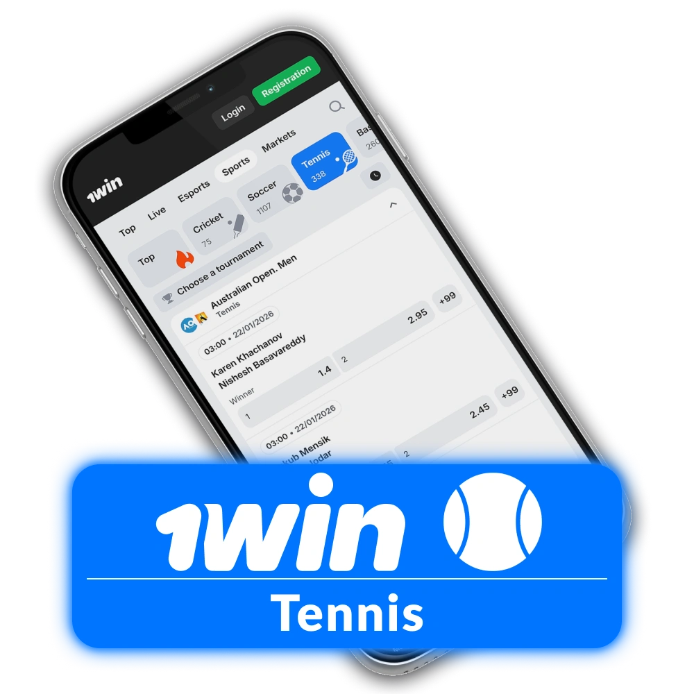 Enjoy competitive odds for Tennis matches when you play at 1win.