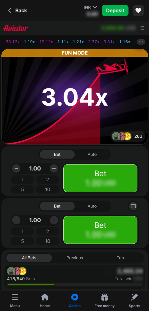 Set your stake and watch the Aviator plane multiplier on 1win Official.