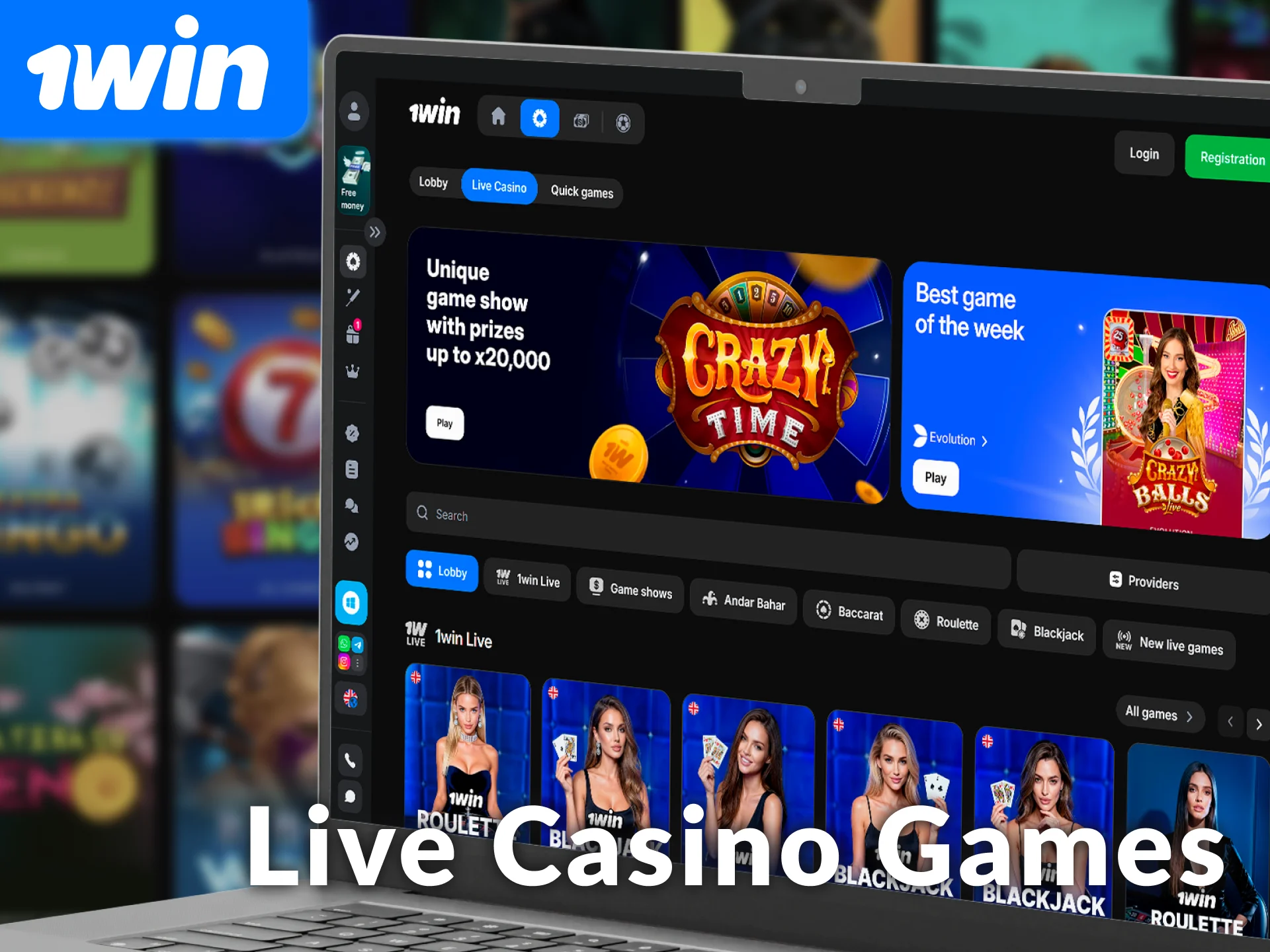 Join the action with live casino games at 1win India.