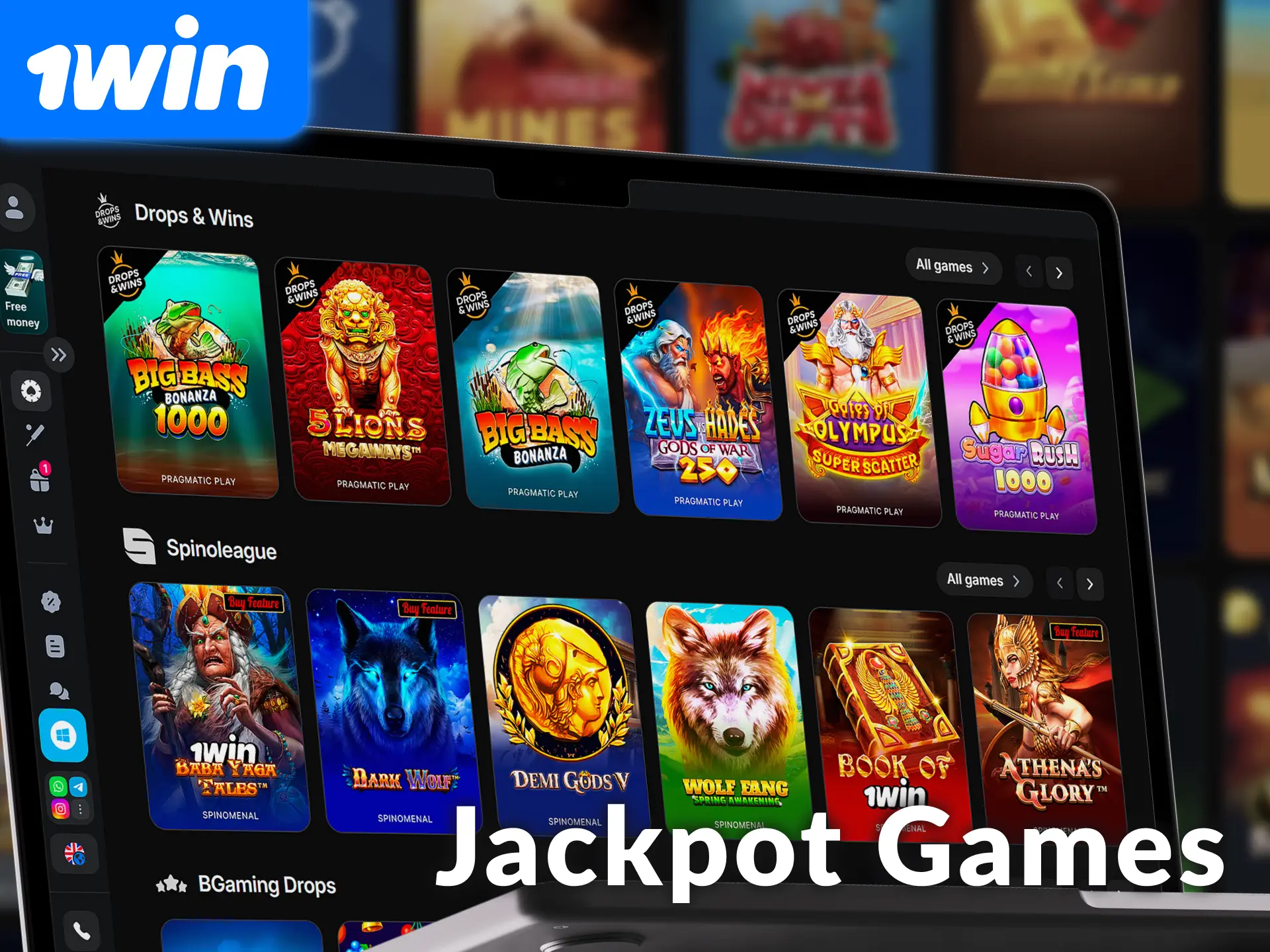 Try your luck with high-payout jackpot games on 1win.