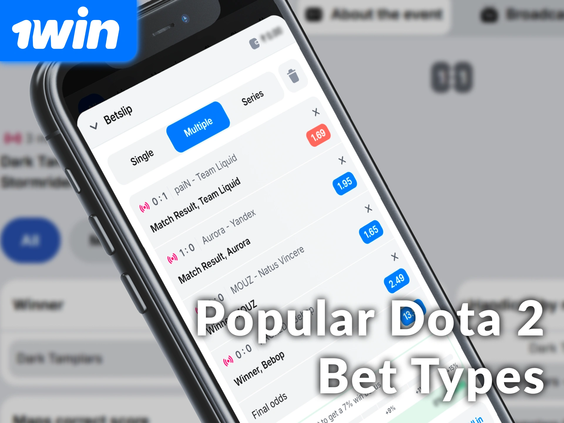 Explore popular Dota 2 bet types you can use at 1win.