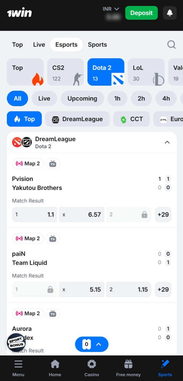 Visit the 1win Dota 2 section to view upcoming tournaments.