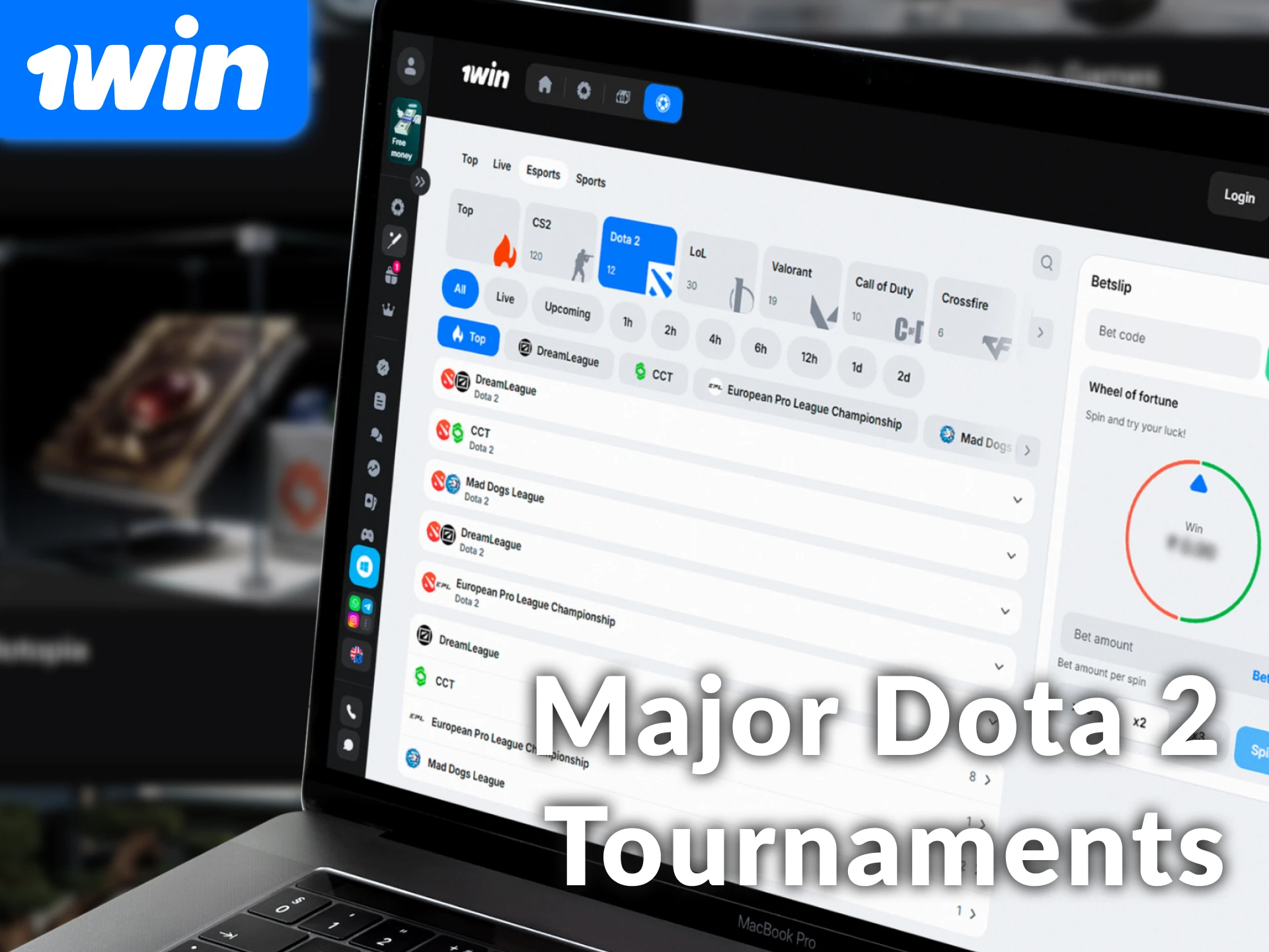 Bet on major Dota 2 tournaments through the 1win official site.