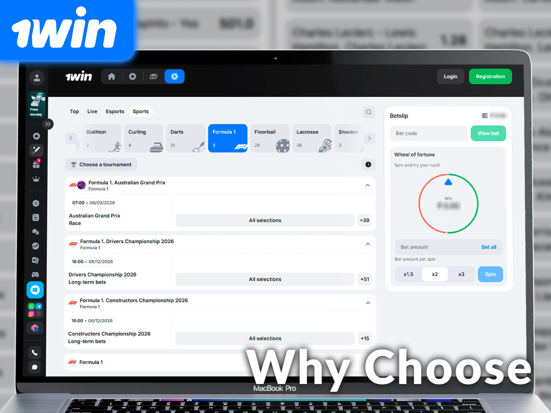 Discover why you should choose 1win for Formula 1 betting today.