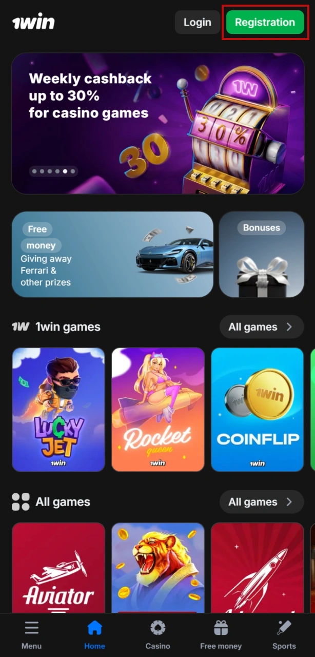 Create your 1win betting account to start wagering on football.