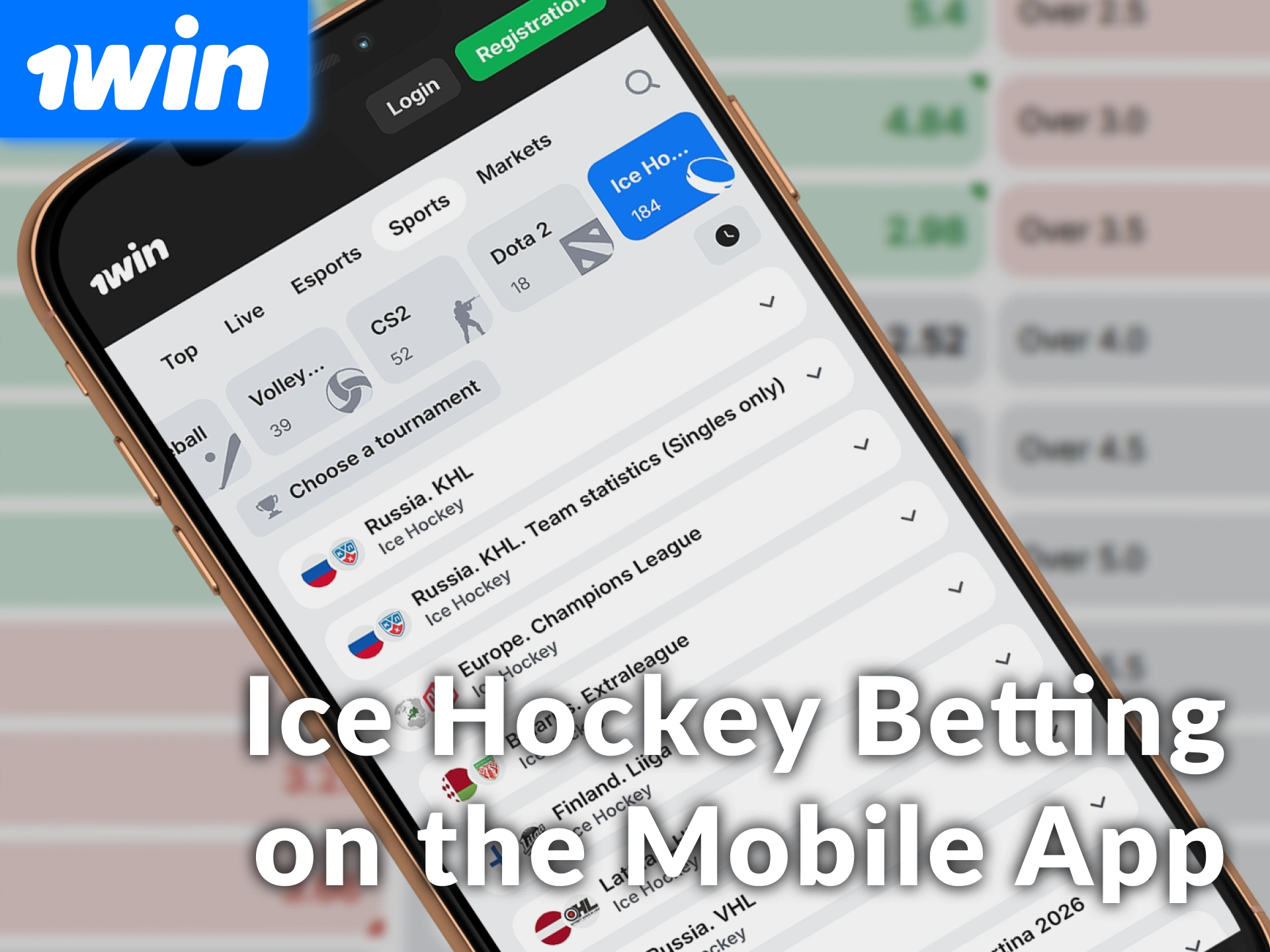 Start ice hockey betting on the 1win mobile app for Indian users.