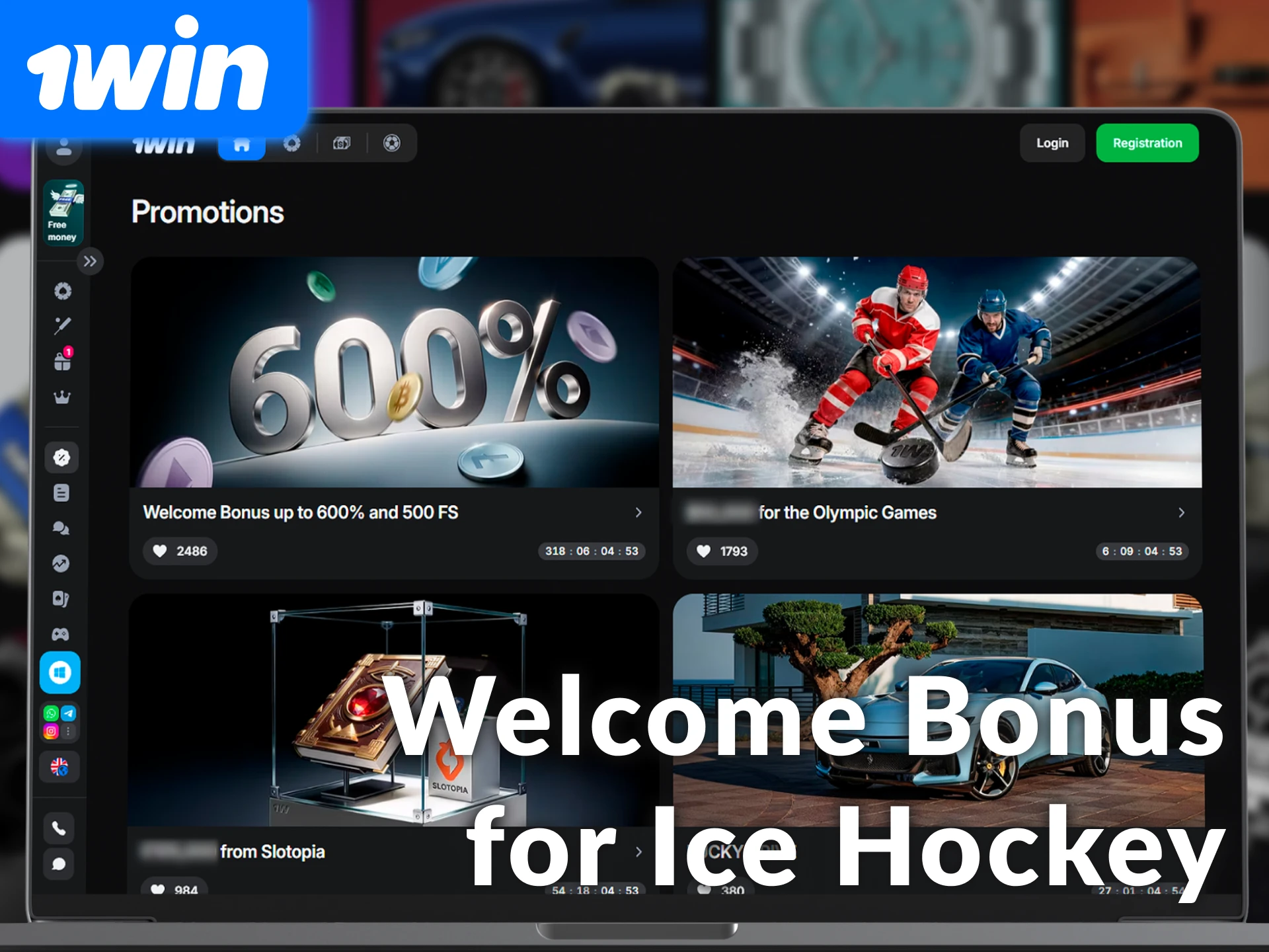 Claim your sports welcome bonus for ice hockey bets at 1win.