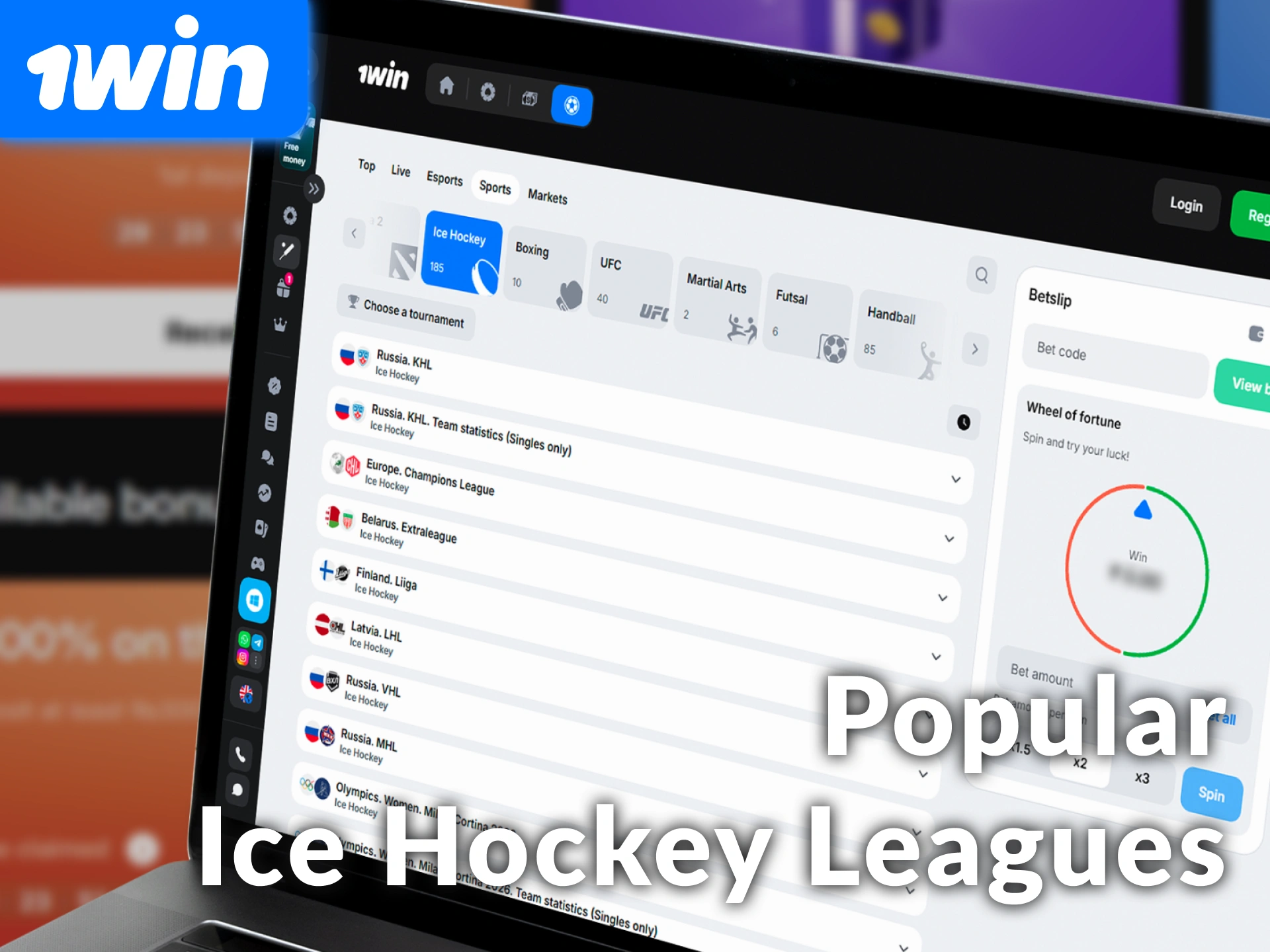 Explore popular ice hockey leagues to bet on in India at 1win.