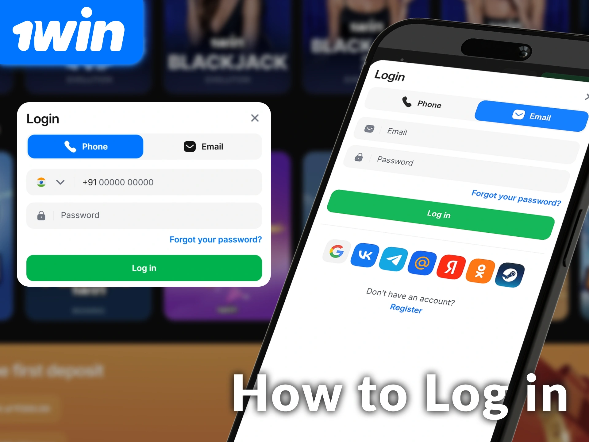 View the simple interface of How to Log in to Your 1win Account on iOS.