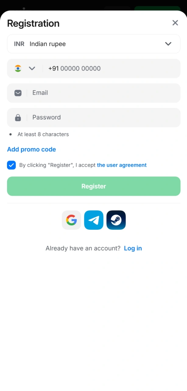 Use the 1win iOS App registration form to create your account.
