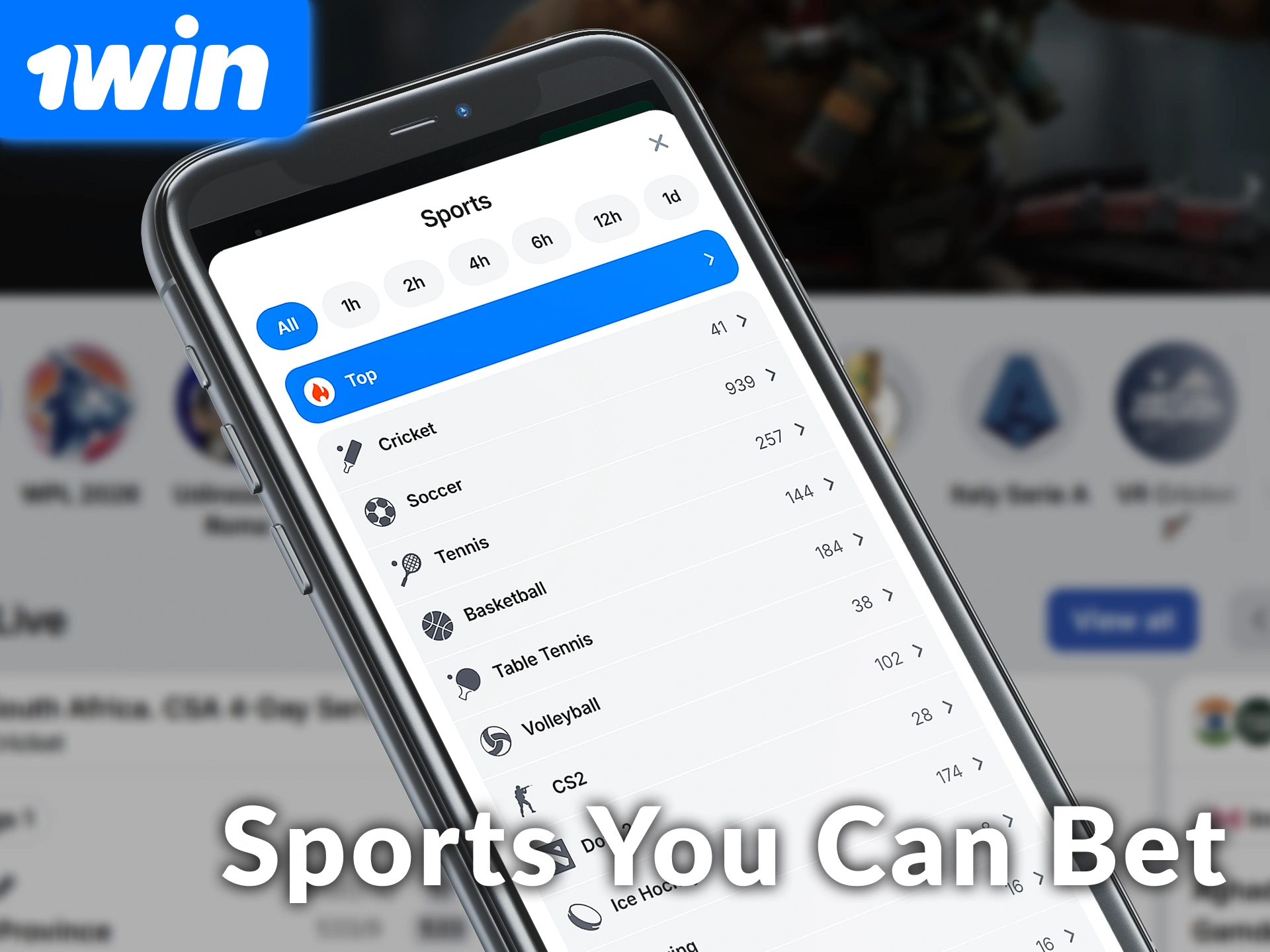 Explore the massive range of Sports You Can Bet on in the 1win iOS App.