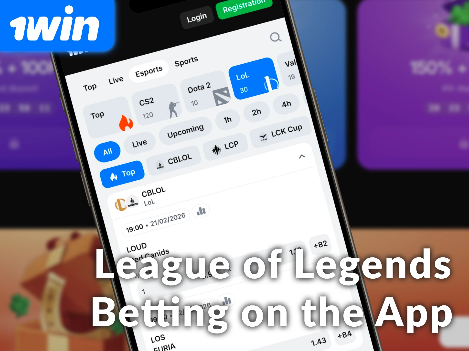 Enjoy League of Legends betting on the 1win mobile app in India.