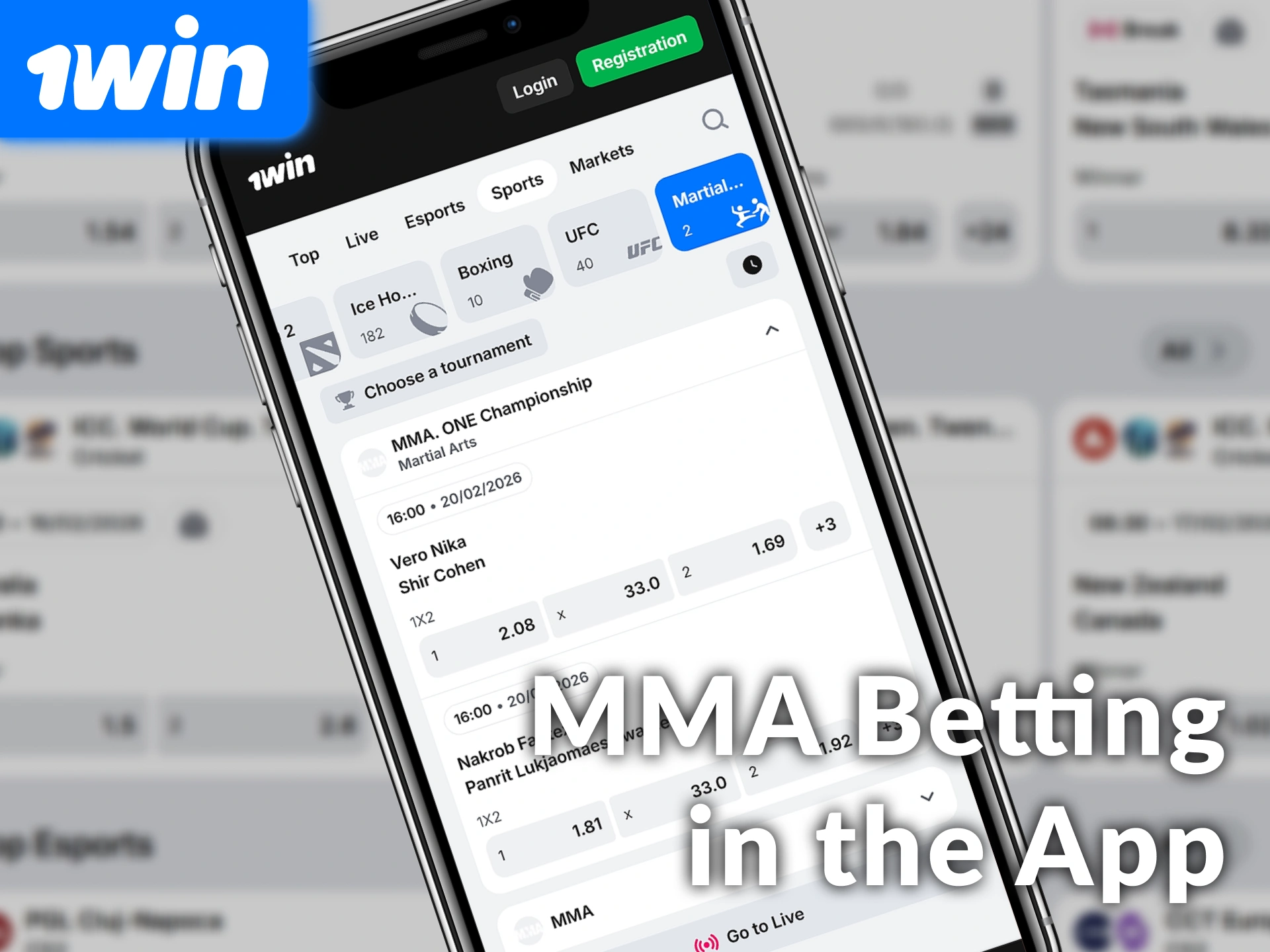 Start MMA betting in the 1win India app for top odds.