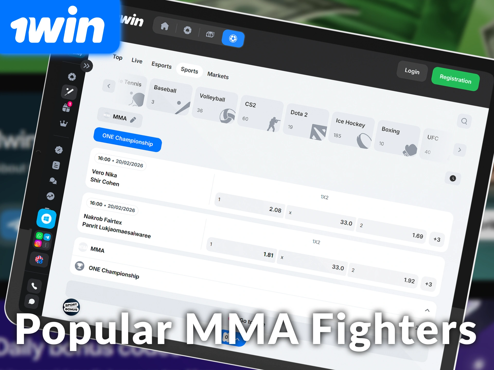 Bet on popular MMA fighters and win big with 1win India.