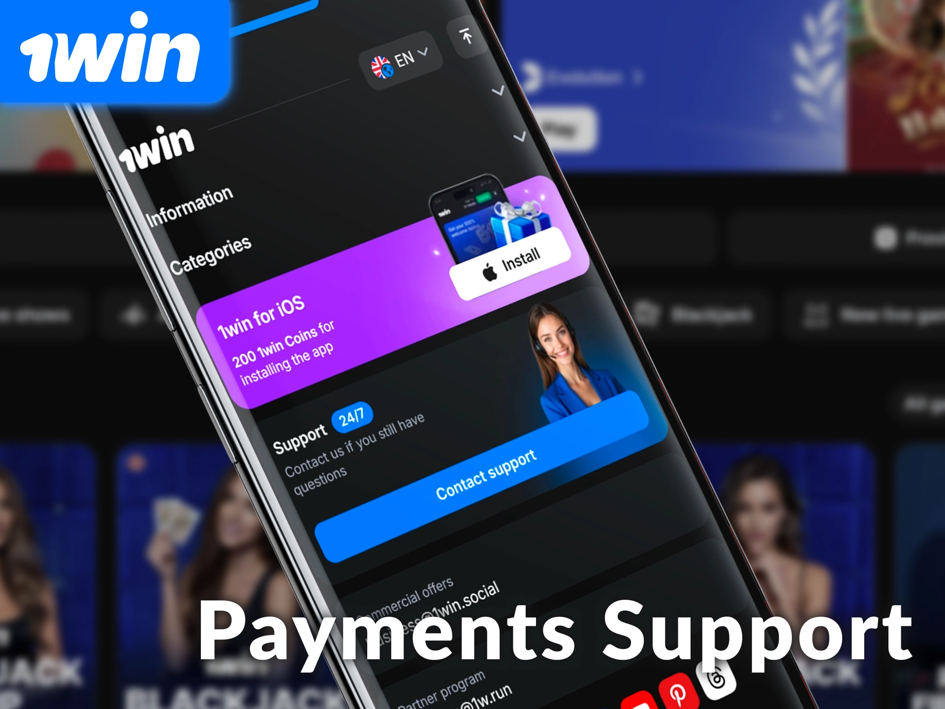 Contact customer support for payment questions and receive professional 1win assistance.