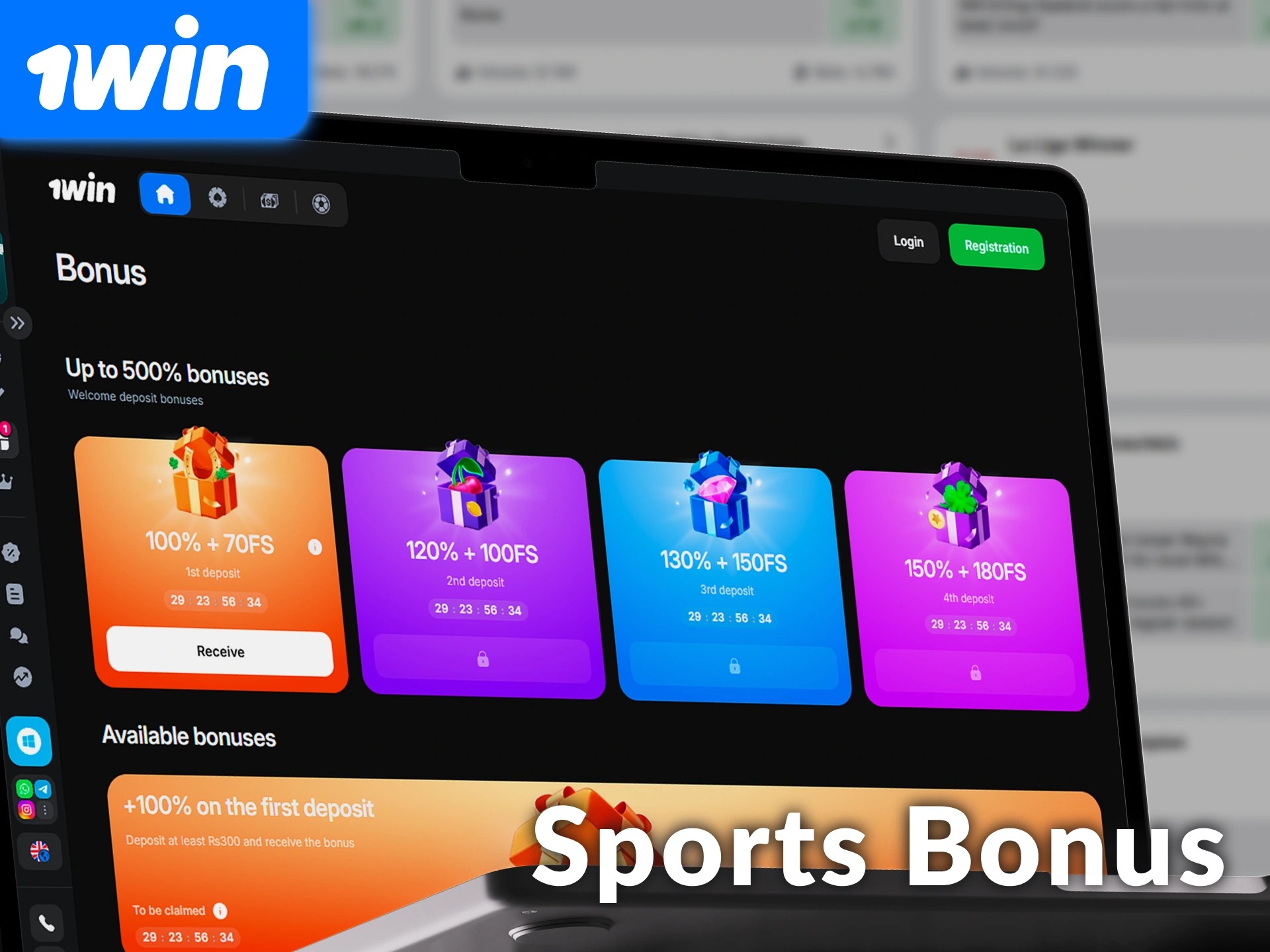Claim the exclusive 1win Sports Betting Welcome Bonus to boost your sports stakes.