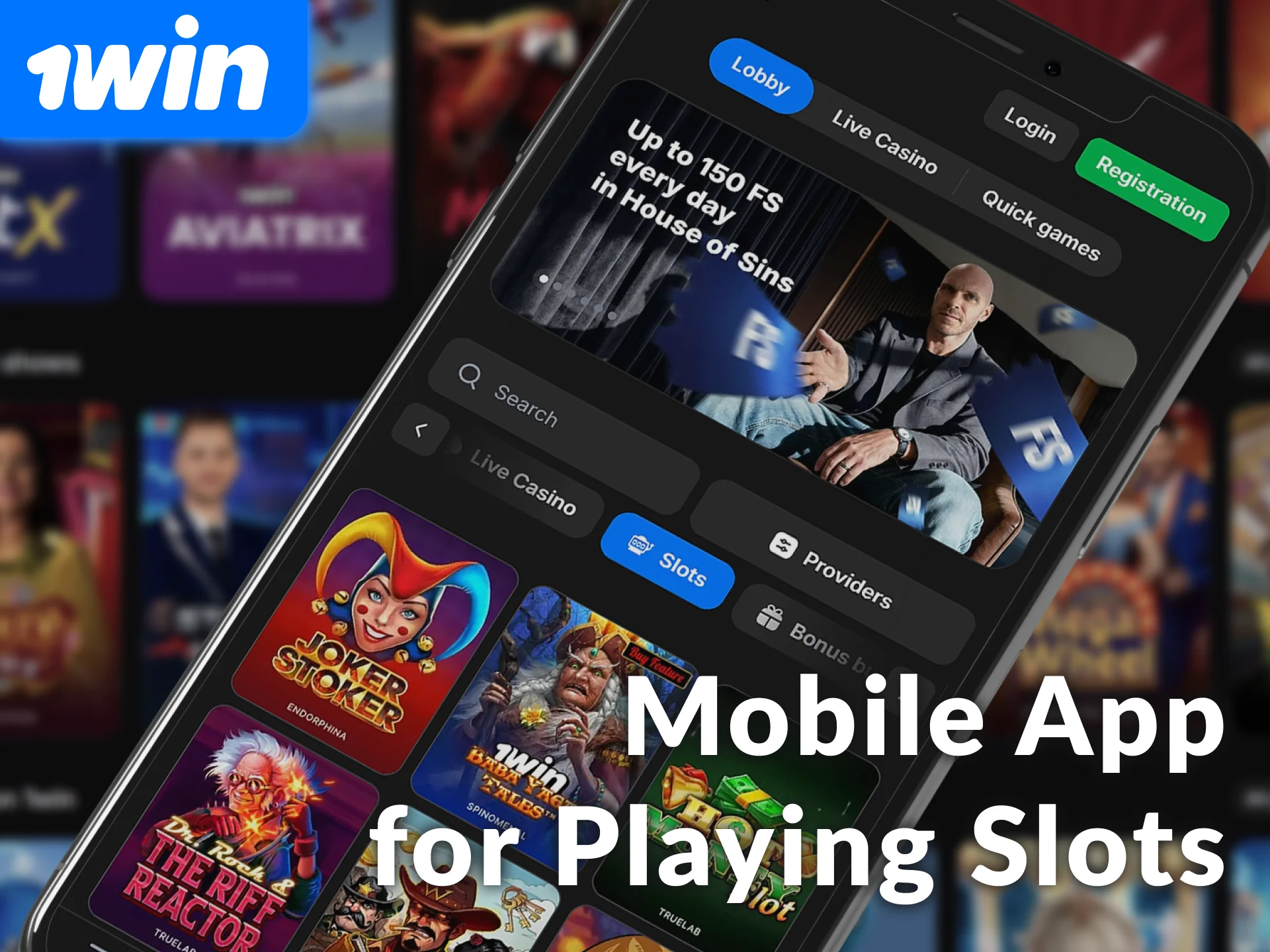 Download the 1win mobile app for playing slots anywhere in India.