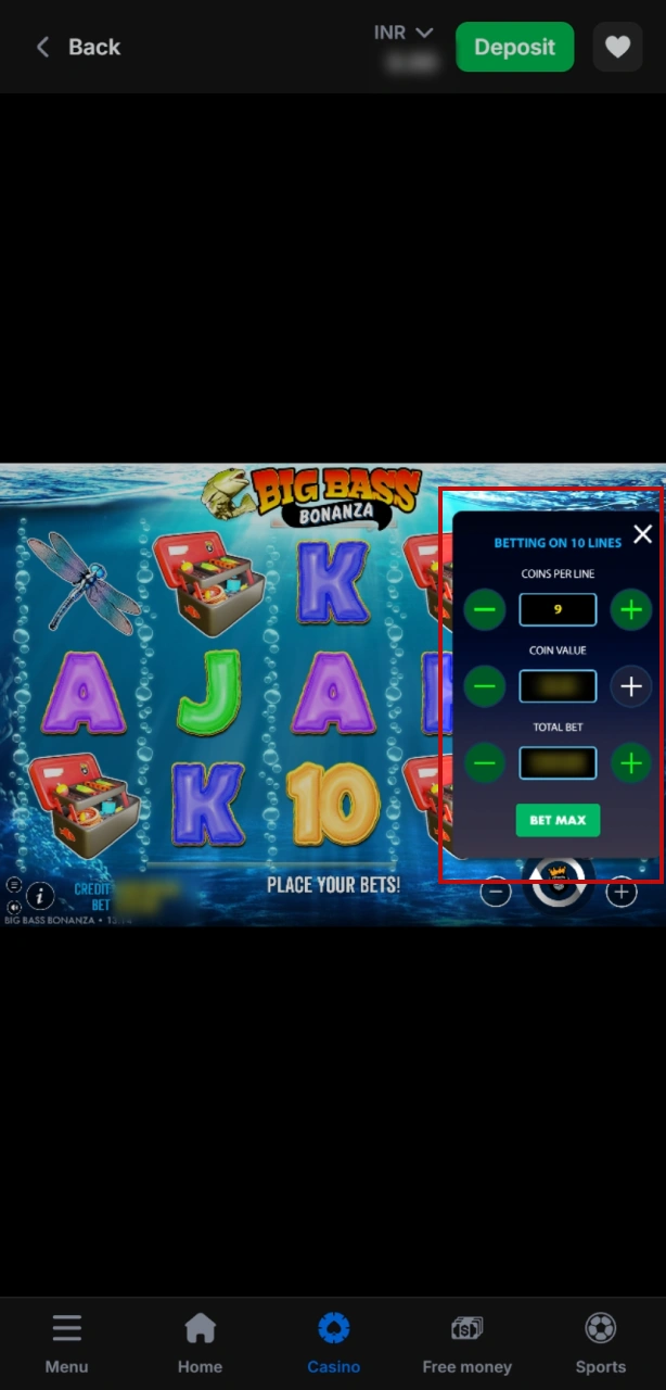 Set your bet size and spin the reels to start playing on 1win India.