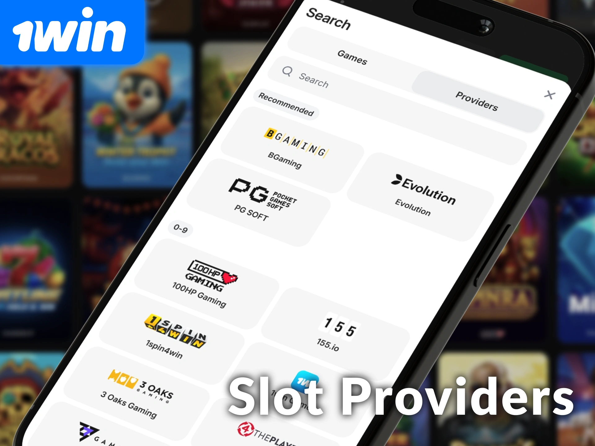 Discover top-tier 1win slot providers available for India players.