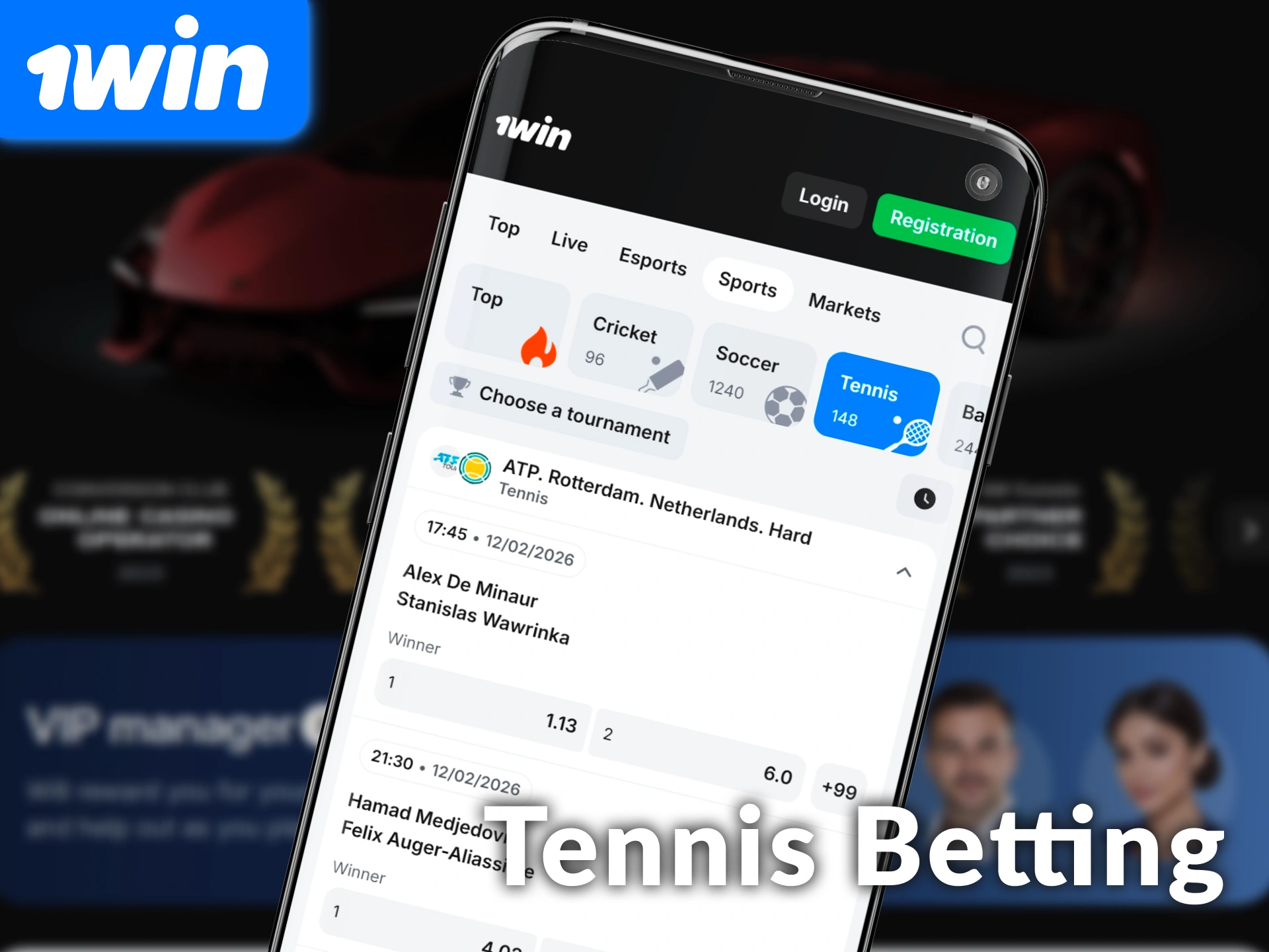 Try tennis betting at 1win to follow every grand slam tournament.