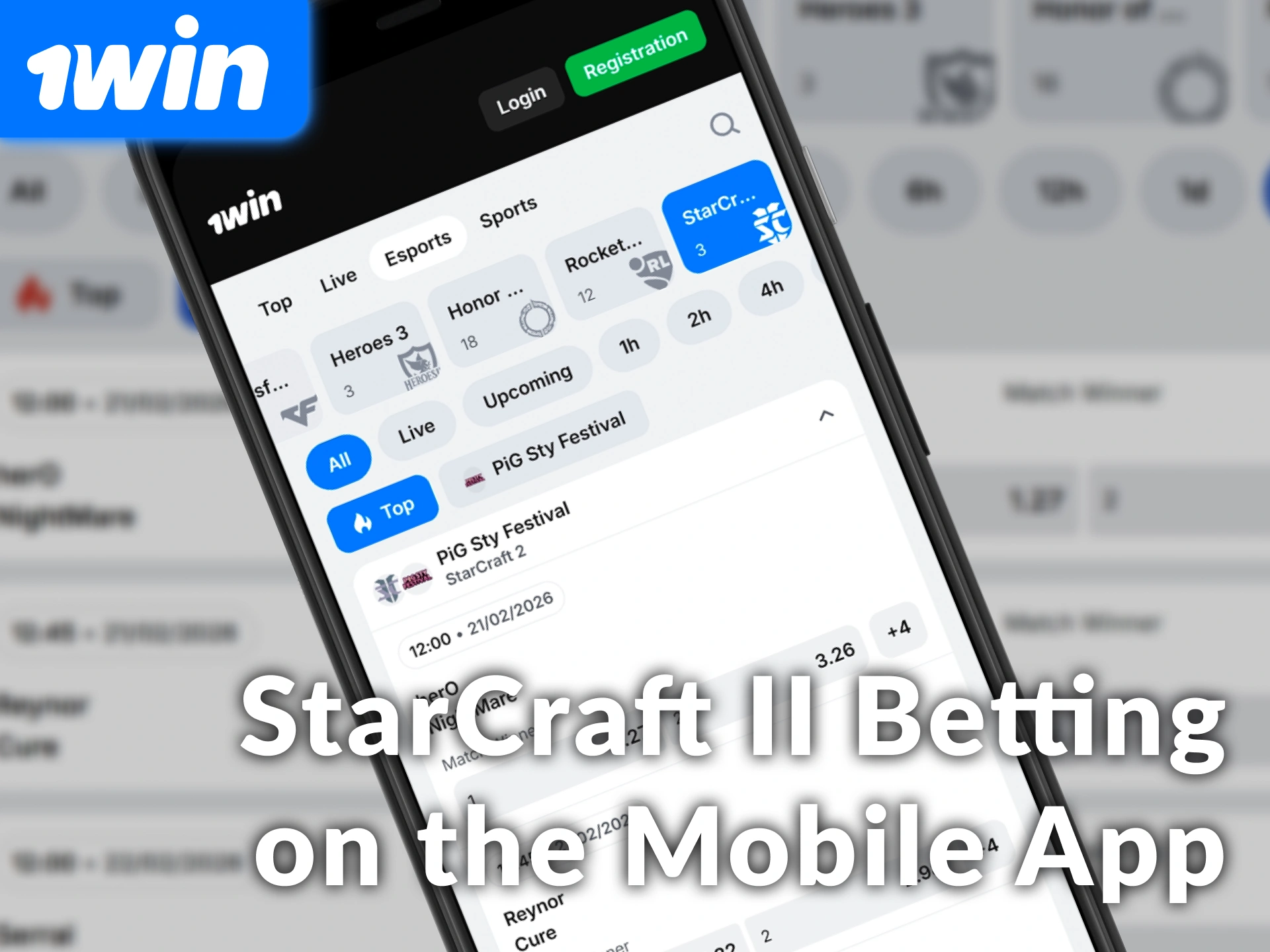 Start StarCraft II betting on the 1win mobile app for Indian users.