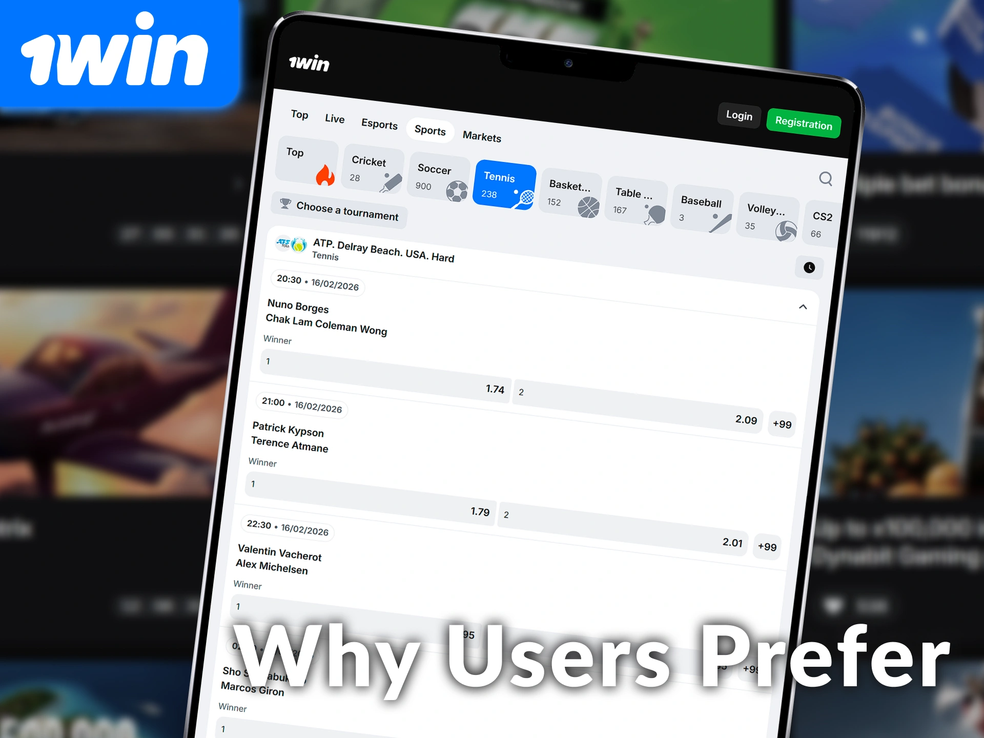 See why many users prefer tennis bets on 1win Official site.