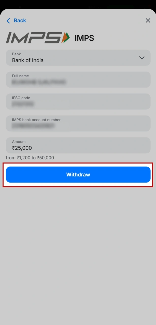 Confirm the withdrawal request to receive your 1win site winnings.